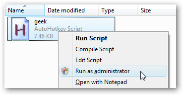 auto hotkey script run as administrator